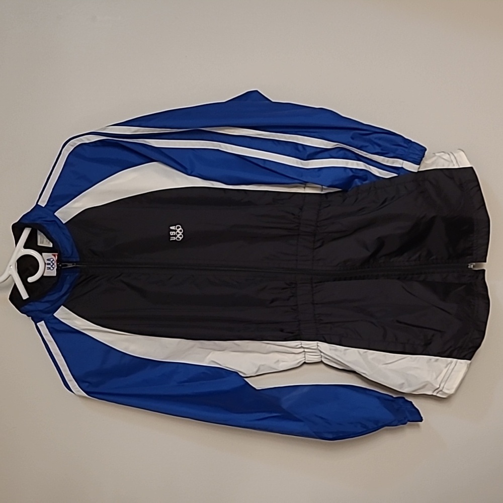 USA OLYMPICS Vintage Cinched Waist Full Zip Windbreaker Womens XL (16) JC PENNEY - Picture 16 of 16